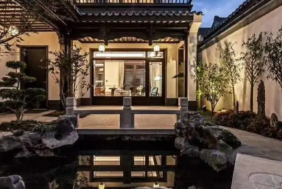 文山现代中式别墅的庭院设计如此美丽